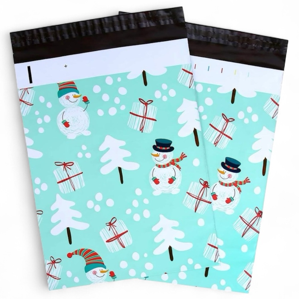 25 qty Snowman Poly Mailers 10X13